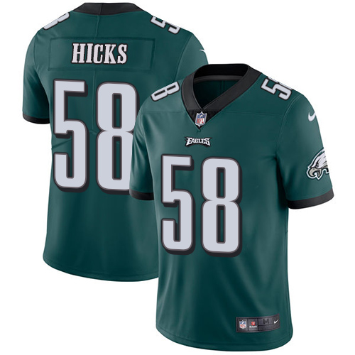 Nike Eagles #58 Jordan Hicks Midnight Green Team Color Men's Stitched NFL Vapor Untouchable Limited Jersey Nike Eagles #58 Jordan Hicks Midnight Green Team Color Men's Stitched NFL Vapor Untouchable Limited Jersey
