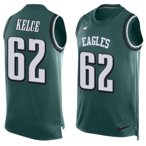 Nike Eagles #62 Jason Kelce Midnight Green Team Color Men's Stitched NFL Limited Tank Top Jersey Nike Eagles #62 Jason Kelce Midnight Green Team Color Men's Stitched NFL Limited Tank Top Jersey