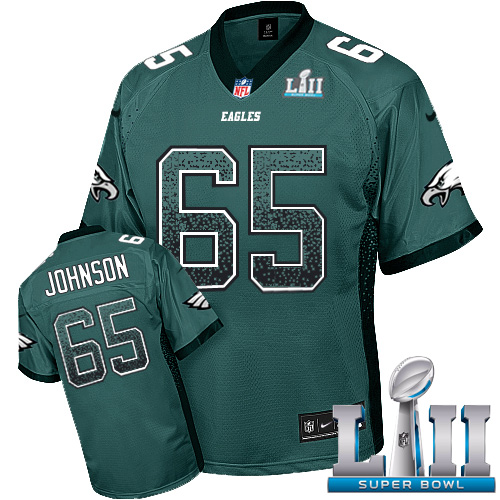 Nike Eagles #65 Lane Johnson Midnight Green Team Color Super Bowl LII Men's Stitched NFL Elite Drift Fashion Jersey Nike Eagles #65 Lane Johnson Midnight Green Team Color Super Bowl LII Men's Stitched NFL Elite Drift Fashion Jersey