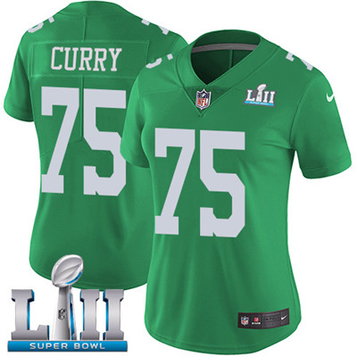 Nike Eagles #75 Vinny Curry Green Super Bowl LII Women's Stitched NFL Limited Rush Jersey Nike Eagles #75 Vinny Curry Green Super Bowl LII Women's Stitched NFL Limited Rush Jersey