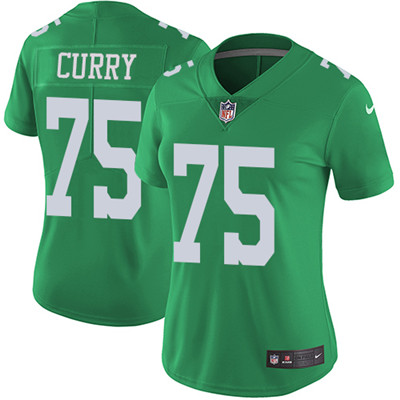 Nike Eagles #75 Vinny Curry Green Women's Stitched NFL Limited Rush Jersey