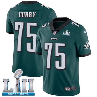 Nike Eagles #75 Vinny Curry Midnight Green Team Color Super Bowl LII Youth Stitched NFL Vapor Untouchable Limited Jersey
