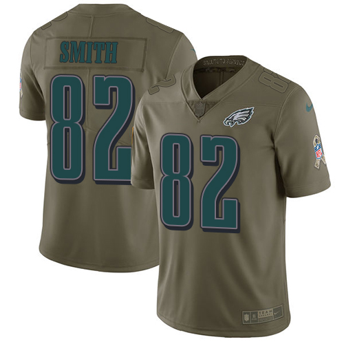 Nike Eagles #82 Torrey Smith Olive Men's Stitched NFL Limited 2017 Salute To Service Jersey