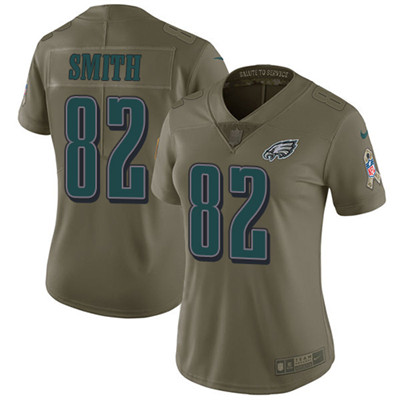 Nike Eagles #82 Torrey Smith Olive Women's Stitched NFL Limited 2017 Salute to Service Jersey Nike Eagles #82 Torrey Smith Olive Women's Stitched NFL Limited 2017 Salute to Service Jersey