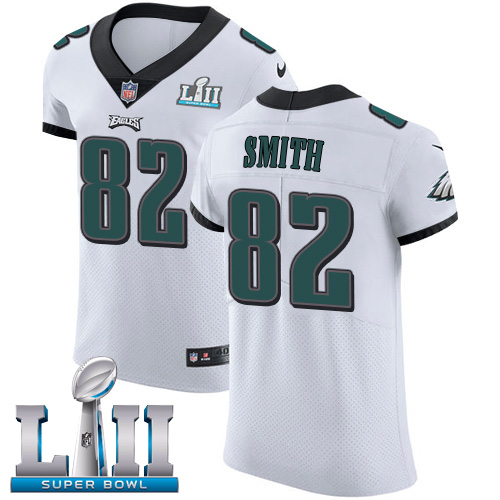 Nike Eagles #82 Torrey Smith White Super Bowl LII Men's Stitched NFL Vapor Untouchable Elite Jersey