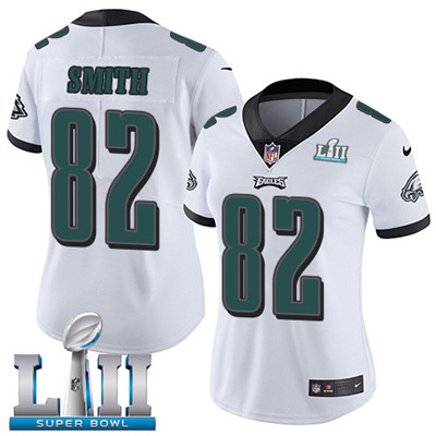Nike Eagles #82 Torrey Smith White Super Bowl LII Women's Stitched NFL Vapor Untouchable Limited Jersey