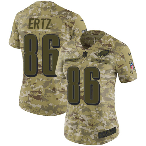 Nike Eagles #86 Zach Ertz Camo Women's Stitched NFL Limited 2018 Salute to Service Jersey Nike Eagles #86 Zach Ertz Camo Women's Stitched NFL Limited 2018 Salute to Service Jersey