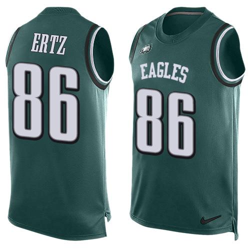 Nike Eagles #86 Zach Ertz Midnight Green Hot Pressing Player Name & Number Nike NFL Tank Top Jersey