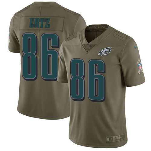 Nike Eagles #86 Zach Ertz Olive Men's Stitched NFL Limited 2017 Salute To Service Jersey Nike Eagles #86 Zach Ertz Olive Men's Stitched NFL Limited 2017 Salute To Service Jersey