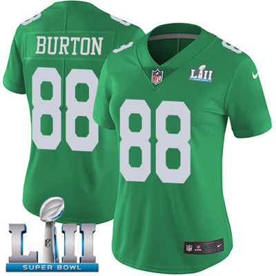 Nike Eagles #88 Trey Burton Green Super Bowl LII Women's Stitched NFL Limited Rush Jersey Nike Eagles #88 Trey Burton Green Super Bowl LII Women's Stitched NFL Limited Rush Jersey