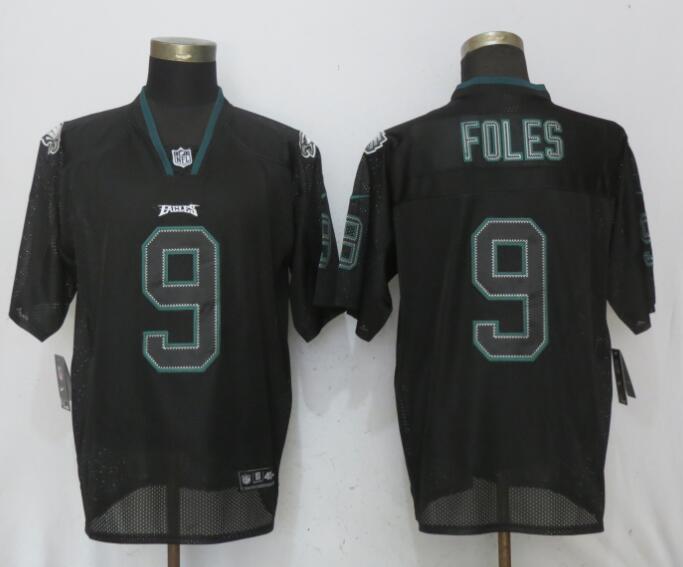 Nike Eagles #9 Nick Foles Black Lights Out Elite Jersey