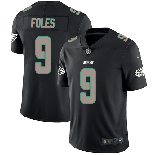 Nike Eagles #9 Nick Foles Black Men's Stitched NFL Limited Rush Impact Jersey 