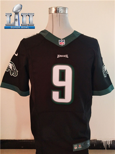 Nike Eagles #9 Nick Foles Black Super Bowl LII Men's Stitched NFL Elite Jersey