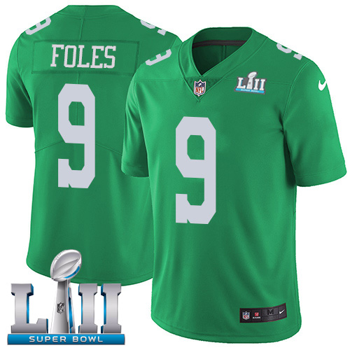 Nike Eagles #9 Nick Foles Green Men's Super Bowl LII Stitched NFL Limited Rush Jersey
