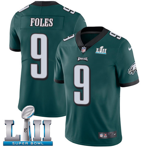 Nike Eagles #9 Nick Foles Midnight Green Team Color Men's Super Bowl LII Stitched NFL Vapor Untouchable Limited Jersey