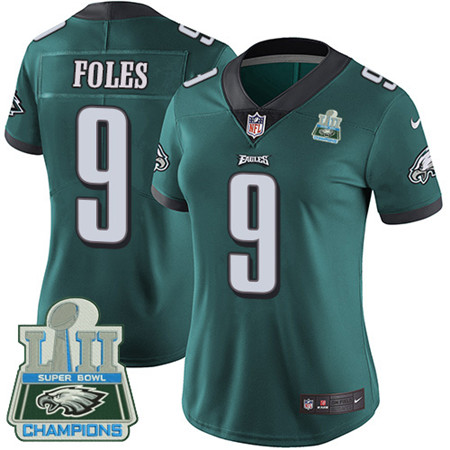 Nike Eagles #9 Nick Foles Midnight Green Team Color Super Bowl LII Champions Women's Stitched NFL Vapor Untouchable Limited Jersey Nike Eagles #9 Nick Foles Midnight Green Team Color Super Bowl LII Champions Women's Stitched NFL Vapor Untouchable Limited Jersey
