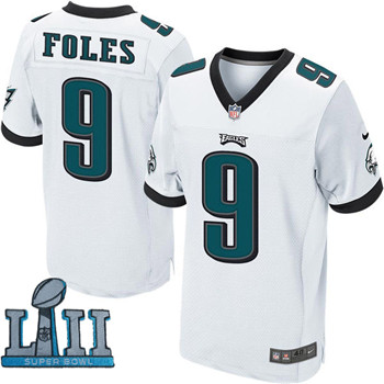 Nike Eagles #9 Nick Foles White 2018 Super Bowl LII Elite Jersey