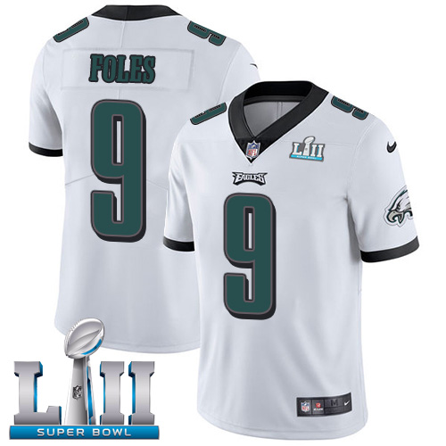 Nike Eagles #9 Nick Foles White Men's  Super Bowl LII Stitched NFL Vapor Untouchable Limited Jersey