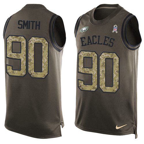 Nike Eagles #90 Marcus Smith Green Men's Stitched NFL Limited Salute To Service Tank Top Jersey