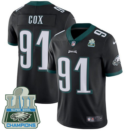 Nike Eagles #91 Fletcher Cox Black Alternate Super Bowl LII Champions Men's Stitched NFL Vapor Untouchable Limited Jersey Nike Eagles #91 Fletcher Cox Black Alternate Super Bowl LII Champions Men's Stitched NFL Vapor Untouchable Limited Jersey