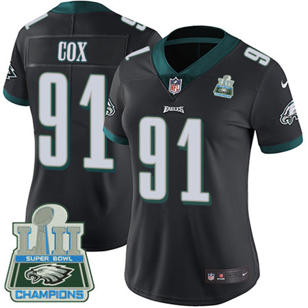 Nike Eagles #91 Fletcher Cox Black Alternate Super Bowl LII Champions Women's Stitched NFL Vapor Untouchable Limited Jersey Nike Eagles #91 Fletcher Cox Black Alternate Super Bowl LII Champions Women's Stitched NFL Vapor Untouchable Limited Jersey