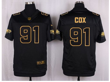 Nike Eagles #91 Fletcher Cox Black Men's Stitched NFL Elite Pro Line Gold Collection Jersey