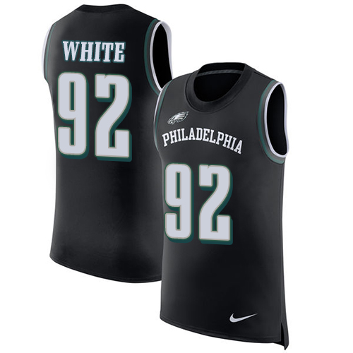Nike Eagles #92 Reggie White Black Alternate Men's Stitched NFL Limited Rush Tank Top Jersey