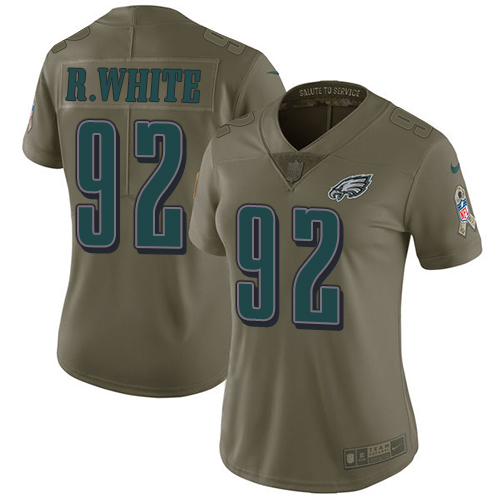 Nike Eagles #92 Reggie White Olive Women's Stitched NFL Limited 2017 Salute to Service Jersey Nike Eagles #92 Reggie White Olive Women's Stitched NFL Limited 2017 Salute to Service Jersey