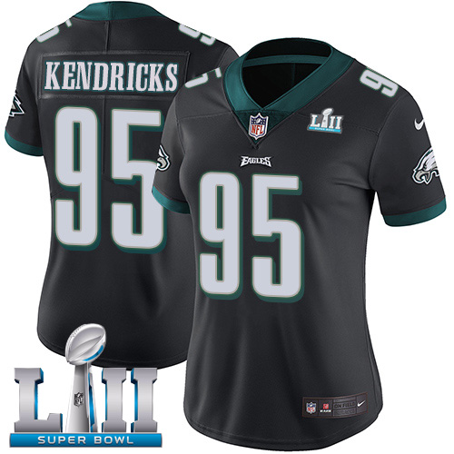Nike Eagles #95 Mychal Kendricks Black Alternate Super Bowl LII Women's Stitched NFL Vapor Untouchable Limited Jersey