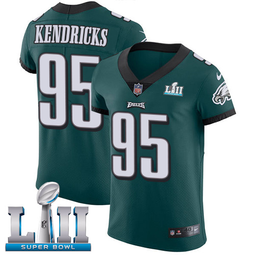Nike Eagles #95 Mychal Kendricks Midnight Green Team Color Super Bowl LII Men's Stitched NFL Vapor Untouchable Elite Jersey Nike Eagles #95 Mychal Kendricks Midnight Green Team Color Super Bowl LII Men's Stitched NFL Vapor Untouchable Elite Jersey