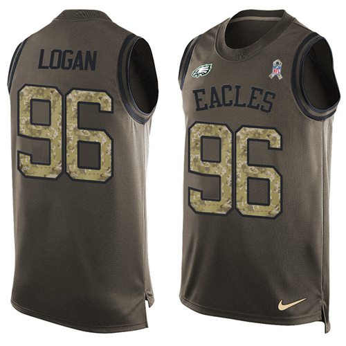 Nike Eagles #96 Bennie Logan Green Men's Stitched NFL Limited Salute To Service Tank Top Jersey