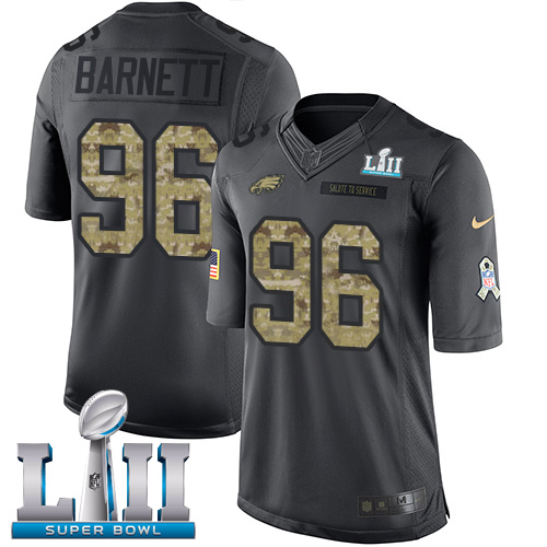 Nike Eagles #96 Derek Barnett Black Super Bowl LII Men's Stitched NFL Limited 2016 Salute To Service Jersey Nike Eagles #96 Derek Barnett Black Super Bowl LII Men's Stitched NFL Limited 2016 Salute To Service Jersey