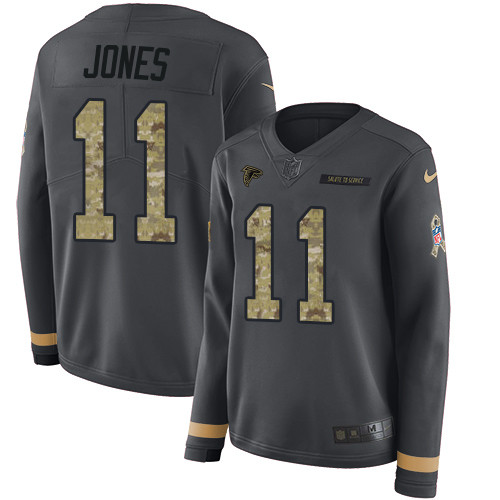 Nike Falcons #11 Julio Jones Anthracite Salute to Service Nike Falcons #11 Julio Jones Anthracite Salute to Service