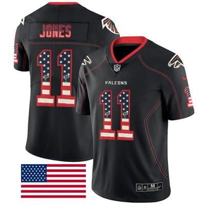 Nike Falcons #11 Julio Jones Black Men's Stitched NFL Limited Rush USA Flag Jersey Nike Falcons #11 Julio Jones Black Men's Stitched NFL Limited Rush USA Flag Jersey