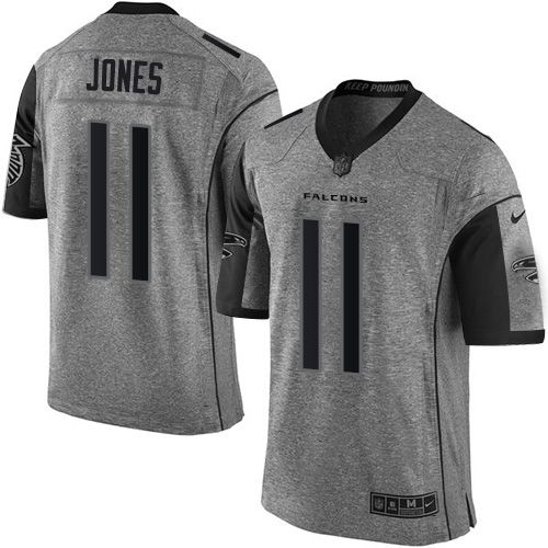 Nike Falcons #11 Julio Jones Gray Men's Stitched NFL Limited Gridiron Gray Jersey Nike Falcons #11 Julio Jones Gray Men's Stitched NFL Limited Gridiron Gray Jersey