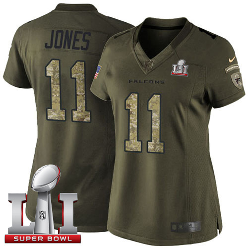 Nike Falcons #11 Julio Jones Green Super Bowl LI 51 Women's Stitched NFL Limited Salute to Service Jersey