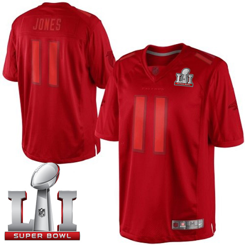 Nike Falcons #11 Julio Jones Red Super Bowl LI 51 Men's Stitched NFL Drenched Limited Jersey Nike Falcons #11 Julio Jones Red Super Bowl LI 51 Men's Stitched NFL Drenched Limited Jersey