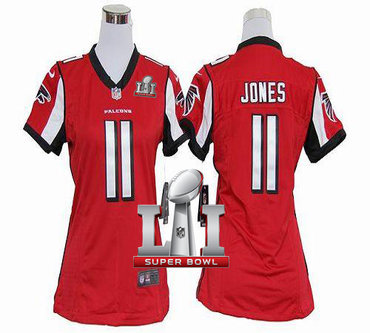 Nike Falcons #11 Julio Jones Red Team Color Super Bowl LI 51 Women's Stitched NFL Elite Jersey Nike Falcons #11 Julio Jones Red Team Color Super Bowl LI 51 Women's Stitched NFL Elite Jersey