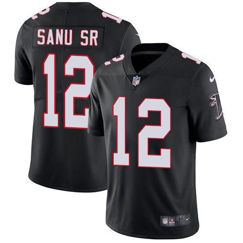 Nike Falcons #12 Mohamed Sanu Sr Black Alternate Men's Stitched NFL Vapor Untouchable Limited Jersey Nike Falcons #12 Mohamed Sanu Sr Black Alternate Men's Stitched NFL Vapor Untouchable Limited Jersey