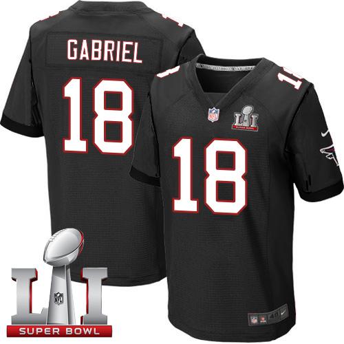 Nike Falcons #18 Taylor Gabriel Black Alternate Super Bowl LI 51 Men's Stitched NFL Elite Jersey Nike Falcons #18 Taylor Gabriel Black Alternate Super Bowl LI 51 Men's Stitched NFL Elite Jersey