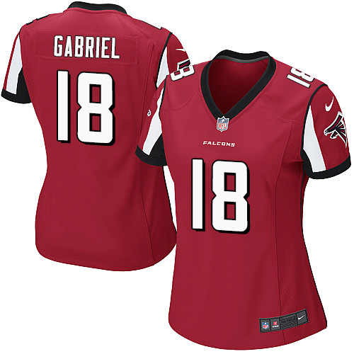 Nike Falcons #18 Taylor Gabriel Red Team Color Women's Stitched NFL Elite Jersey Nike Falcons #18 Taylor Gabriel Red Team Color Women's Stitched NFL Elite Jersey
