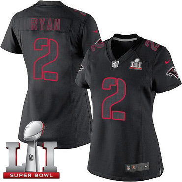 Nike Falcons #2 Matt Ryan Black Impact Super Bowl LI 51 Women's Stitched NFL Limited Jersey Nike Falcons #2 Matt Ryan Black Impact Super Bowl LI 51 Women's Stitched NFL Limited Jersey