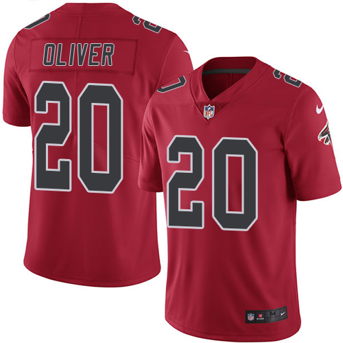 Nike Falcons #20 Isaiah Oliver Red Men's Stitched NFL Limited Rush Jersey Nike Falcons #20 Isaiah Oliver Red Men's Stitched NFL Limited Rush Jersey
