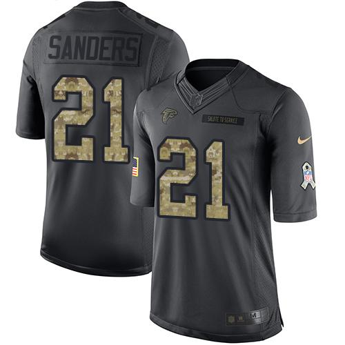 Nike Falcons #21 Deion Sanders Black Men's Stitched NFL Limited 2016 Salute To Service Jersey Nike Falcons #21 Deion Sanders Black Men's Stitched NFL Limited 2016 Salute To Service Jersey