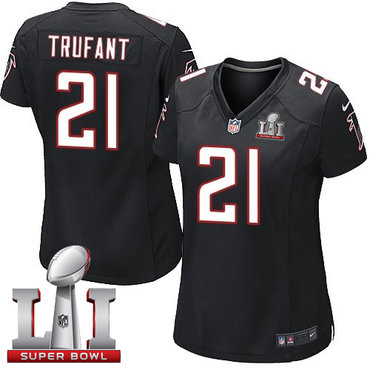 Nike Falcons #21 Desmond Trufant Black Alternate Super Bowl LI 51 Women's Stitched NFL Elite Jersey