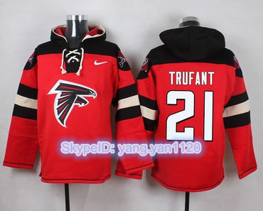 Nike Falcons #21 Desmond Trufant Red Player Pullover NFL Hoodie Nike Falcons #21 Desmond Trufant Red Player Pullover NFL Hoodie