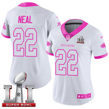 Nike Falcons #22 Keanu Neal White Pink Super Bowl LI 51 Women's Stitched NFL Limited Rush Fashion Jersey Nike Falcons #22 Keanu Neal White Pink Super Bowl LI 51 Women's Stitched NFL Limited Rush Fashion Jersey