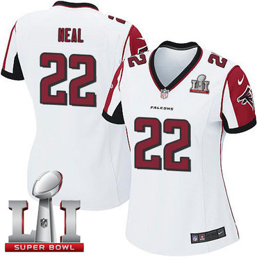 Nike Falcons #22 Keanu Neal White Super Bowl LI 51 Women's Stitched NFL Elite Jersey Nike Falcons #22 Keanu Neal White Super Bowl LI 51 Women's Stitched NFL Elite Jersey