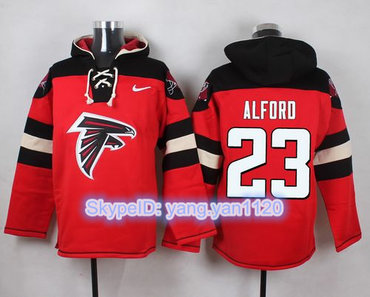 Nike Falcons #23 Robert Alford Red Player Pullover NFL Hoodie