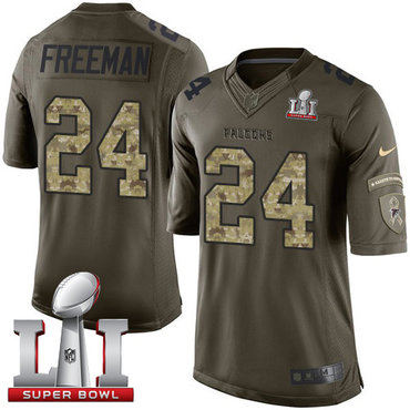 Nike Falcons #24 Devonta Freeman Green Super Bowl LI 51 Men's Stitched NFL Limited Salute To Service Jersey Nike Falcons #24 Devonta Freeman Green Super Bowl LI 51 Men's Stitched NFL Limited Salute To Service Jersey